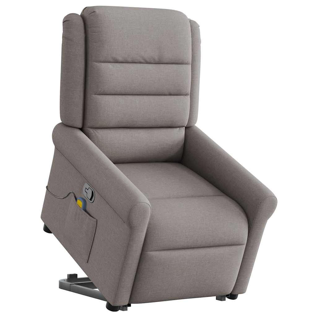 Fauteuil inclinable de massage Taupe Tissu
