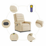 Fauteuil inclinable de massage Crème Tissu