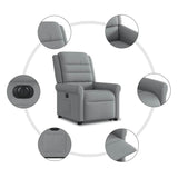 Fauteuil inclinable électrique gris clair tissu