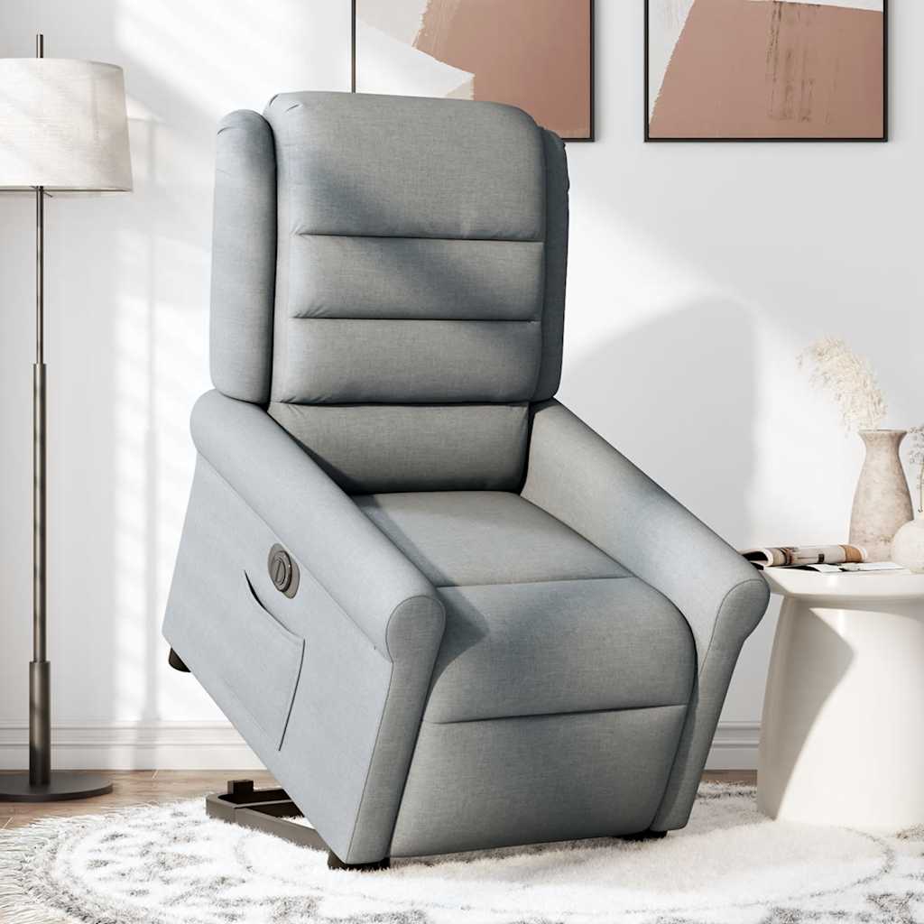 Fauteuil inclinable électrique gris clair tissu