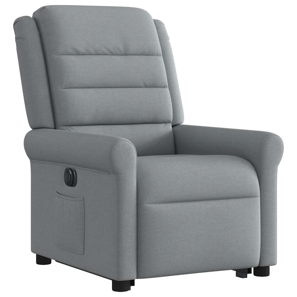 Fauteuil inclinable électrique gris clair tissu