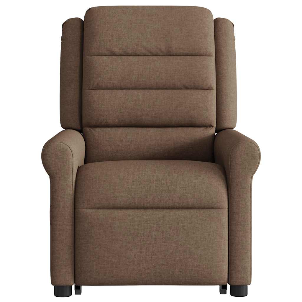 Fauteuil inclinable électrique marron tissu