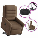 Fauteuil inclinable électrique marron tissu