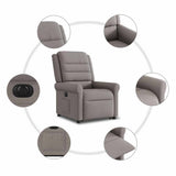 Fauteuil inclinable électrique taupe tissu