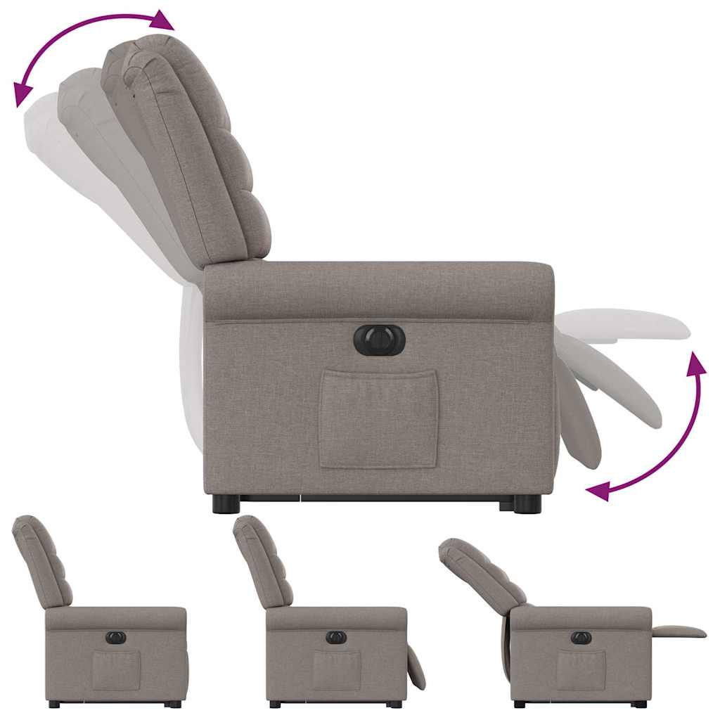 Fauteuil inclinable électrique taupe tissu