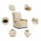 Fauteuil inclinable électrique crème tissu