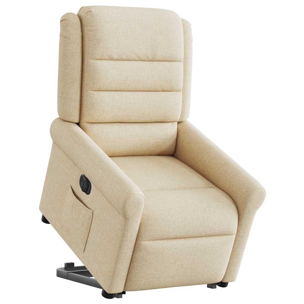 Fauteuil inclinable électrique crème tissu