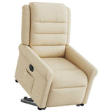 Fauteuil inclinable électrique crème tissu