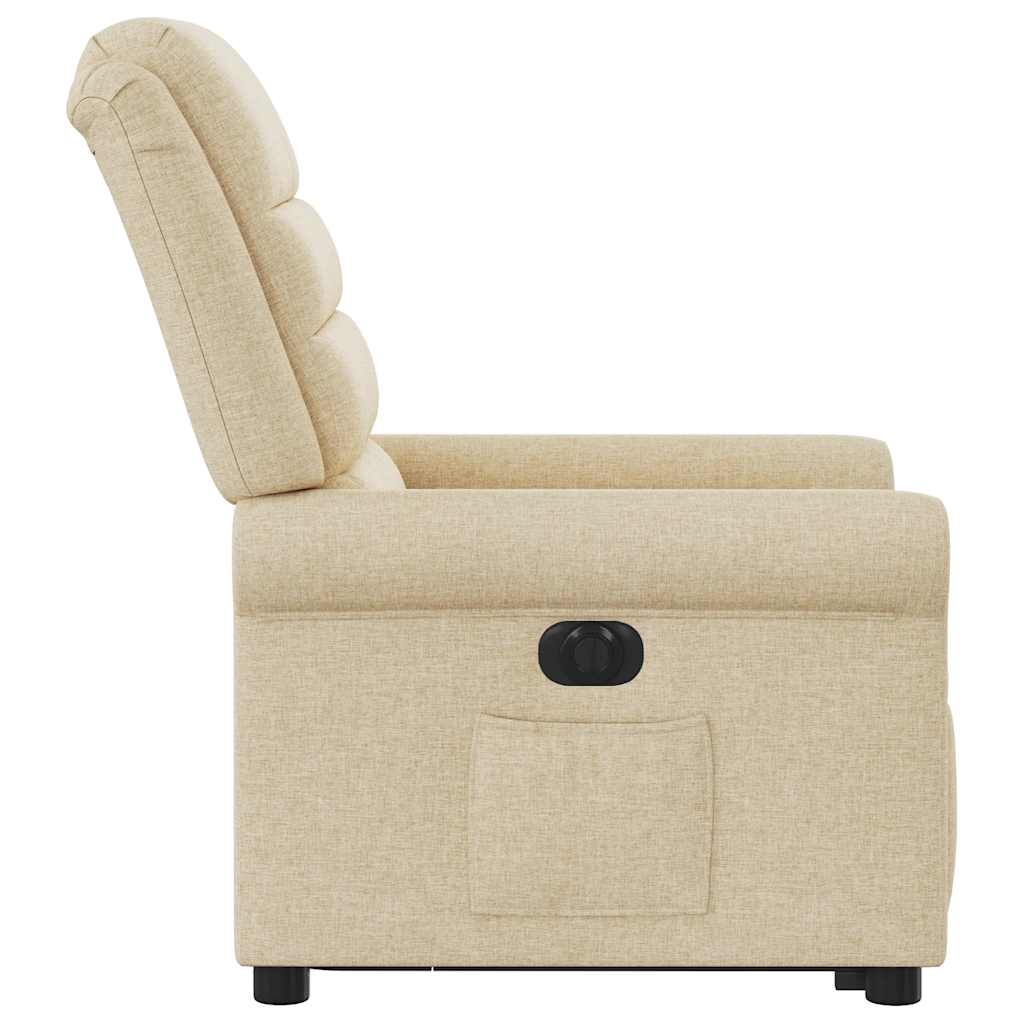 Fauteuil inclinable électrique crème tissu