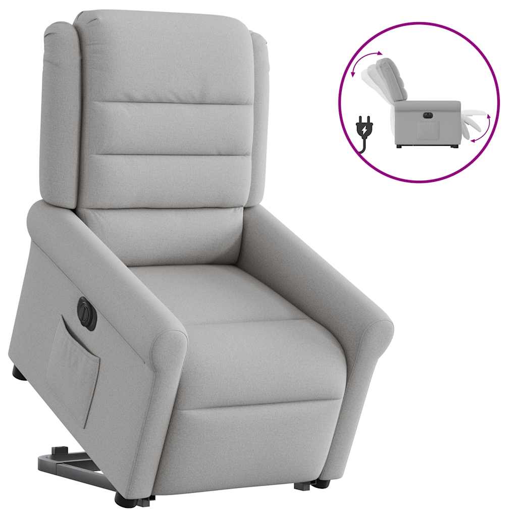 Fauteuil inclinable électrique gris nuage tissu