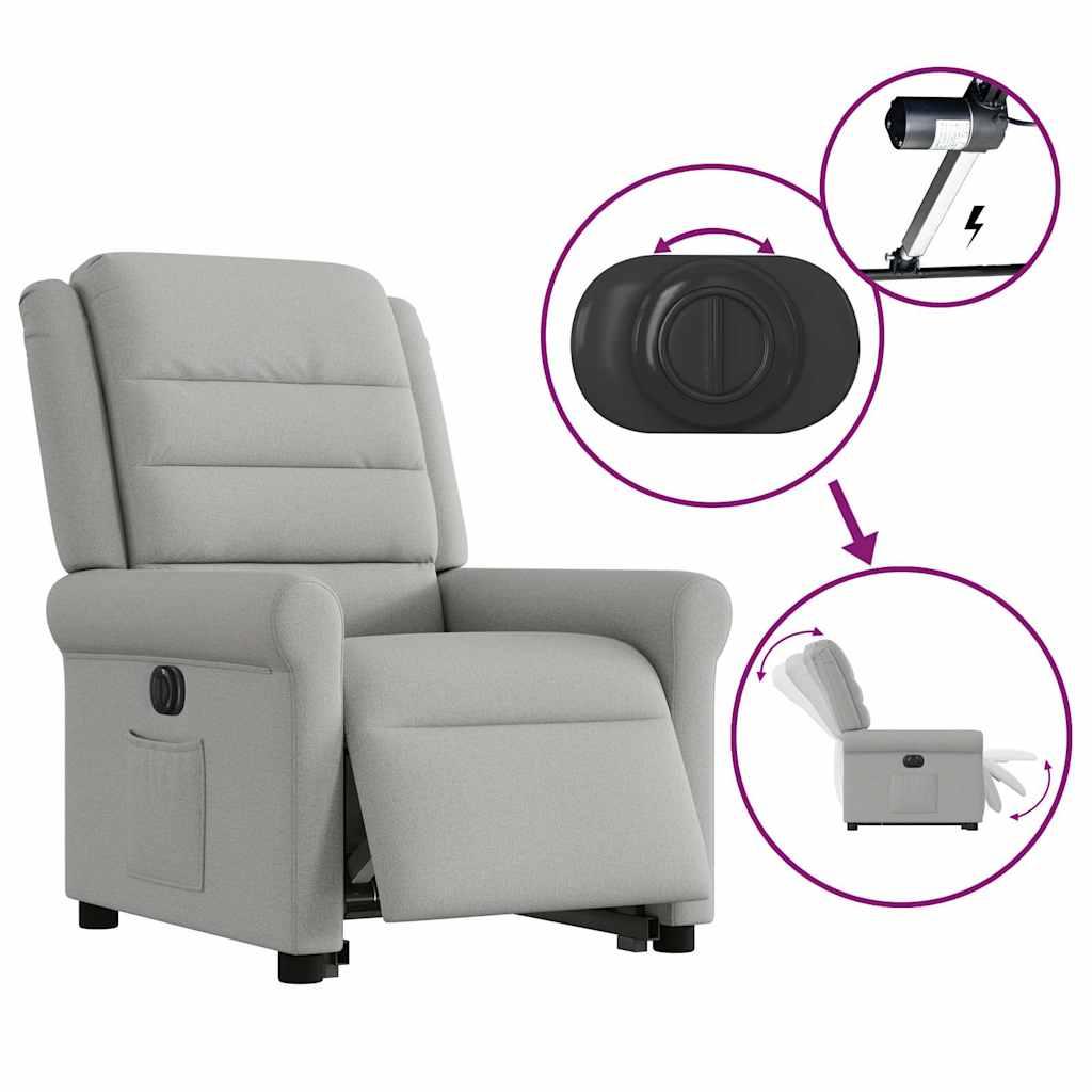 Fauteuil inclinable électrique gris nuage tissu