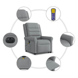 Fauteuil inclinable de massage électrique Gris clair Tissu