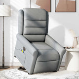 Fauteuil inclinable de massage électrique Gris clair Tissu