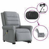 Fauteuil inclinable de massage électrique Gris clair Tissu