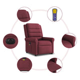 Fauteuil inclinable de massage électrique Rouge bordeaux Tissu