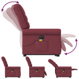 Fauteuil inclinable de massage électrique Rouge bordeaux Tissu