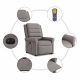Fauteuil inclinable de massage électrique Taupe Tissu