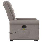 Fauteuil inclinable de massage électrique Taupe Tissu