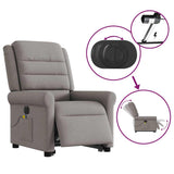 Fauteuil inclinable de massage électrique Taupe Tissu