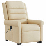 Fauteuil inclinable de massage électrique Crème Tissu