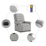 Fauteuil inclinable de massage électrique gris nuage tissu