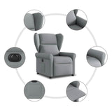 Fauteuil inclinable électrique Gris clair Tissu