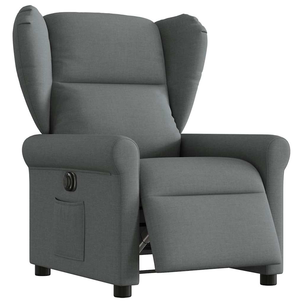 Fauteuil inclinable électrique Gris foncé Tissu