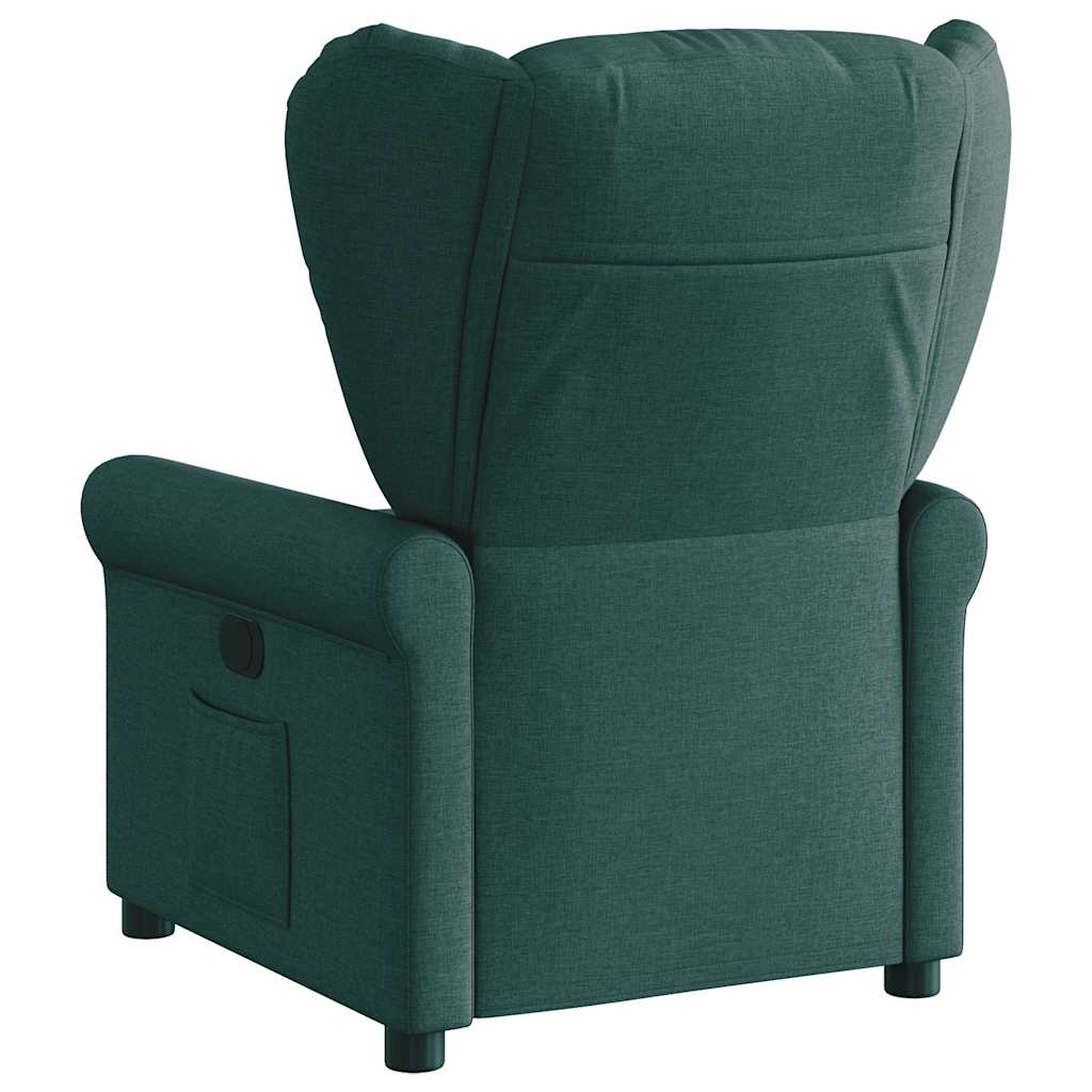 Fauteuil inclinable électrique Vert foncé Tissu