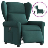 Fauteuil inclinable électrique Vert foncé Tissu