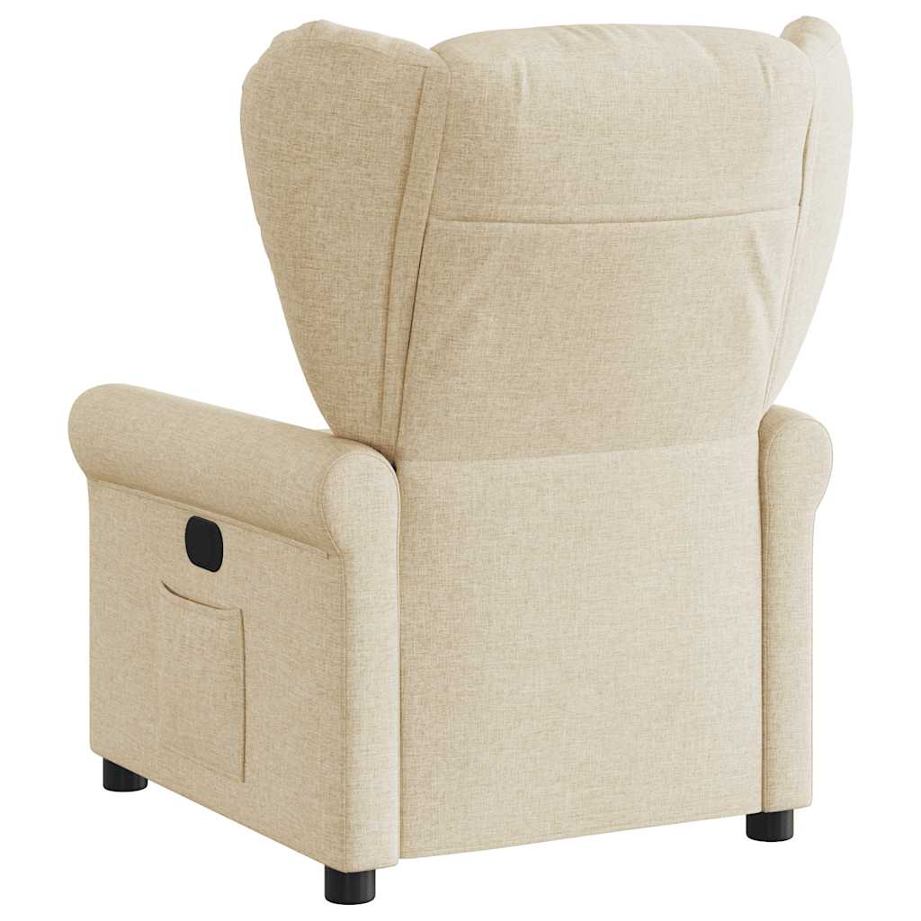 Fauteuil inclinable électrique Crème Tissu