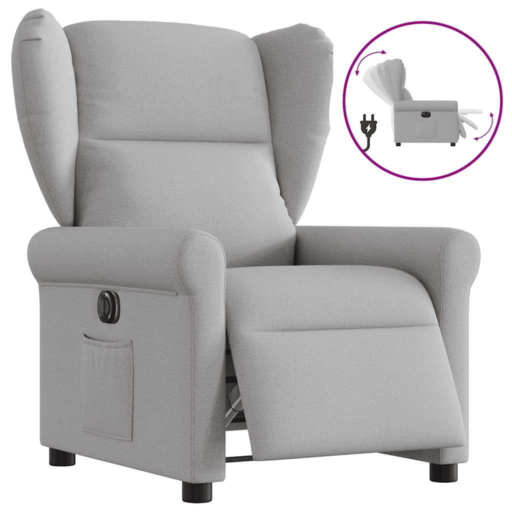Fauteuil inclinable électrique gris nuage tissu