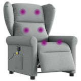 Fauteuil de massage inclinable électrique gris clair tissu
