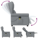 Fauteuil de massage inclinable électrique gris clair tissu