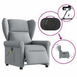 Fauteuil de massage inclinable électrique gris clair tissu