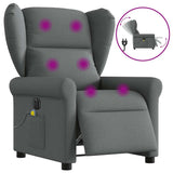Fauteuil inclinable de massage électrique gris foncé tissu