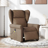 Fauteuil inclinable de massage électrique marron tissu