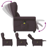 Fauteuil de massage inclinable électrique Marron foncé Tissu