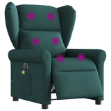 Fauteuil de massage inclinable électrique Vert foncé Tissu
