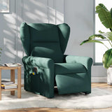 Fauteuil de massage inclinable électrique Vert foncé Tissu