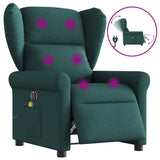 Fauteuil de massage inclinable électrique Vert foncé Tissu