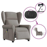 Fauteuil de massage inclinable électrique Taupe Tissu