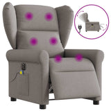 Fauteuil de massage inclinable électrique Taupe Tissu