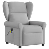 Fauteuil de massage inclinable électrique gris nuage tissu