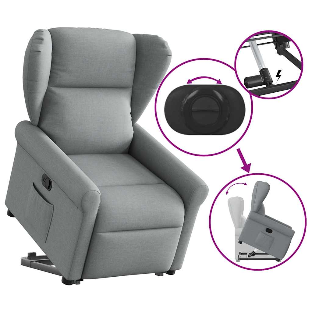 Fauteuil inclinable Gris clair Tissu