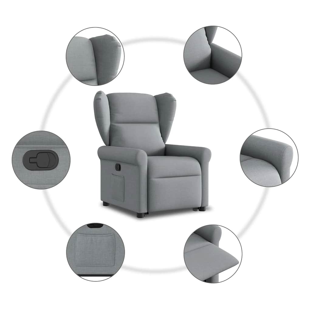 Fauteuil inclinable Gris clair Tissu