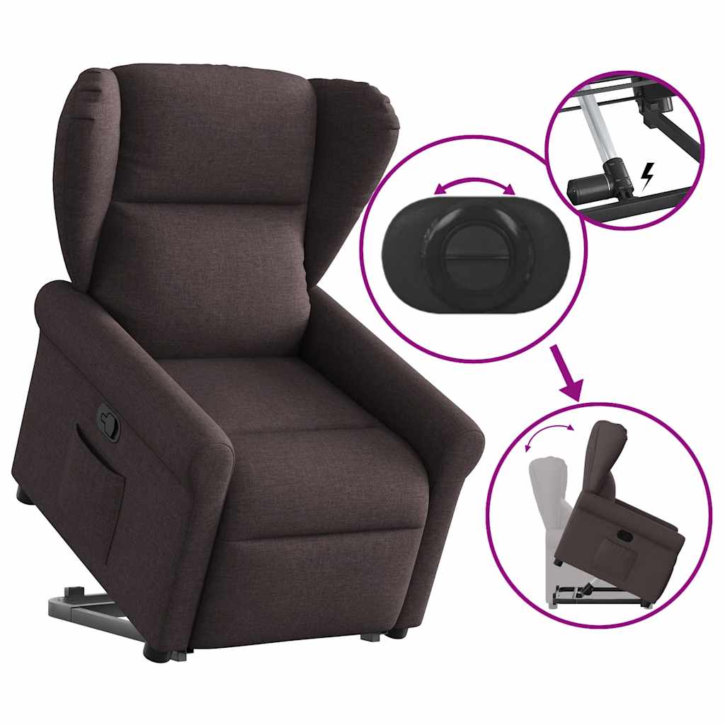 Fauteuil inclinable marron foncé tissu