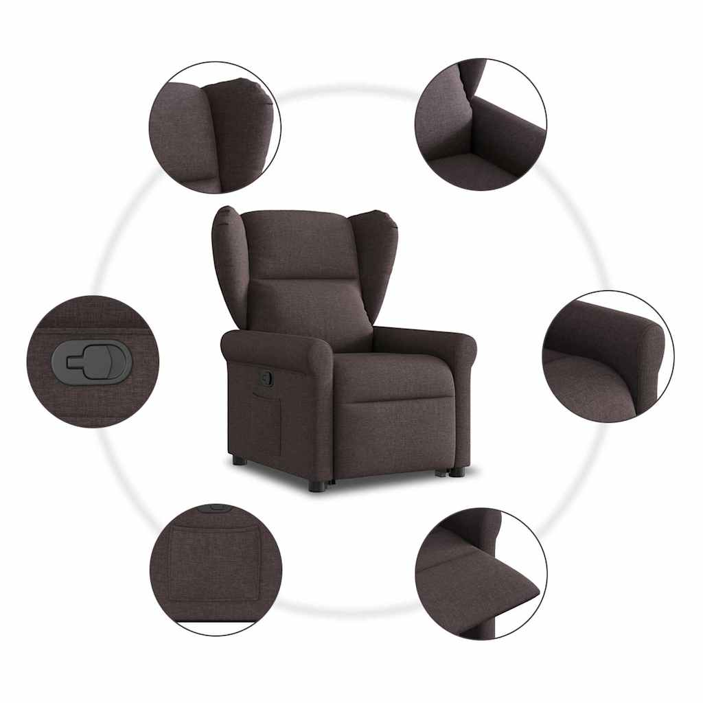 Fauteuil inclinable marron foncé tissu