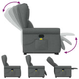 Fauteuil de massage inclinable Gris foncé Tissu