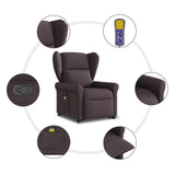 Fauteuil inclinable de massage Marron foncé Tissu