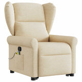 Fauteuil inclinable de massage Crème Tissu